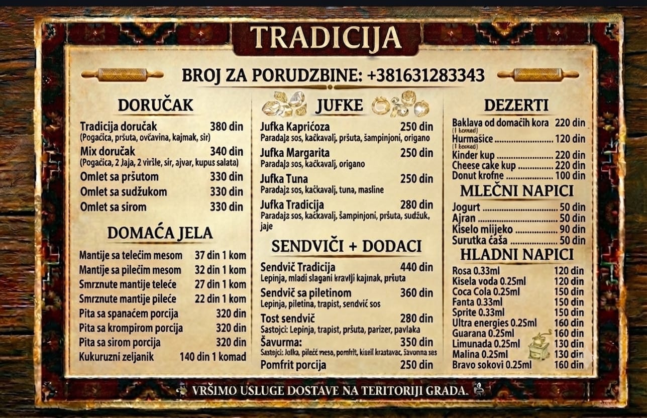 TRADICIJA meni